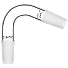 BorinGlass 75° Distillation Adapter, Borosilicate Glass with 24/40 Joints, 75 Degree Angled Distilling Adapter for Lab Distillation Setups and Connection in Kuwait