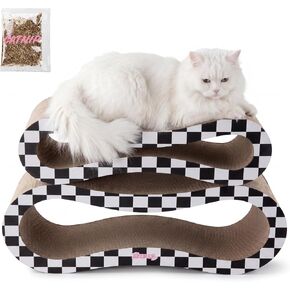 CSR1014B Suvi 26" Modern Cardboard Infinity 2-in-1 Lounge Bed Cat Scratcher with Catnip, Cloud in Saudi Arabia