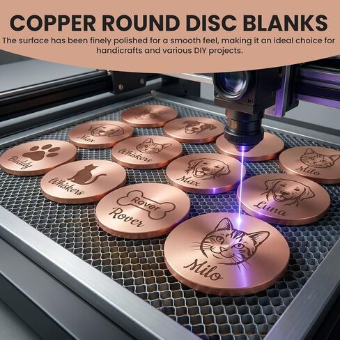 1-1/4" Copper Round Disc Blanks, 1/8" Thick Pure Copper Rounds Metal Circles, T2 Copper Sheet Plate for Crafts, Jewelry Making, Electrical DIY, Stamping, Engraving – 10 Pack in Kuwait