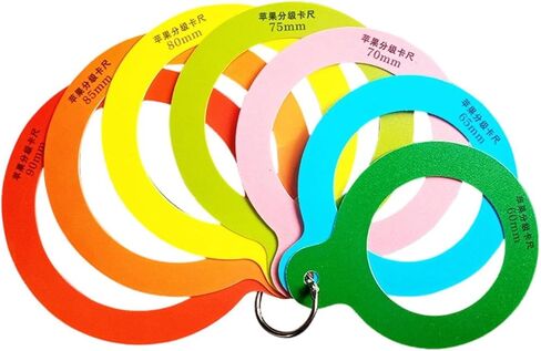 Fruit Caliper Portable Measuring Tool Professional Apple Sizing Caliper Fruit Grading Standard Fruit Diameter Ruler with PP Construction, 7 Rings in Kuwait