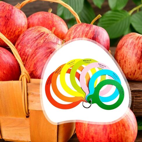 Fruit Caliper Portable Measuring Tool Professional Apple Sizing Caliper Fruit Grading Standard Fruit Diameter Ruler with PP Construction, 7 Rings in Kuwait