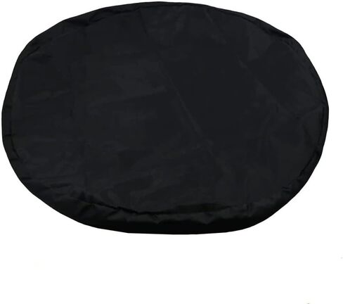 Black 210D Oxford 55 Gallon Drum Cover, 26"" Waterproof Dust Cap Standard Straight-Sided Barrels, UV Resistant Outdoor for Protection Shield (65x10cm) in Kuwait