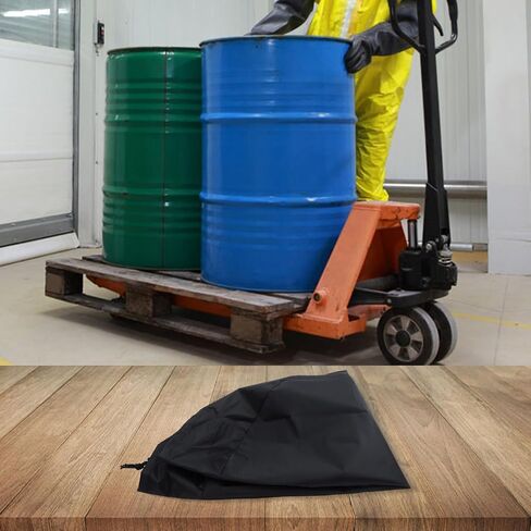 Black 210D Oxford 55 Gallon Drum Cover, 26"" Waterproof Dust Cap Standard Straight-Sided Barrels, UV Resistant Outdoor for Protection Shield (65x10cm) in Kuwait