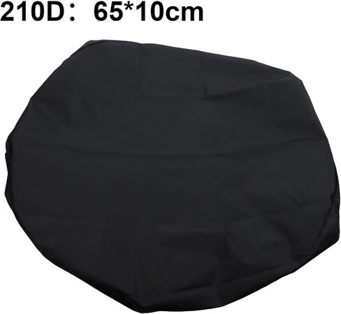 Black 210D Oxford 55 Gallon Drum Cover, 26"" Waterproof Dust Cap Standard Straight-Sided Barrels, UV Resistant Outdoor for Protection Shield (65x10cm) in Kuwait