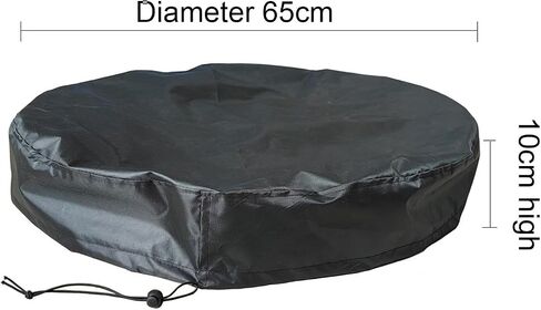 Baoblaze 2X Diameter 65cm Drum Cover with Drawstring Black Oxford Windproof Accessory Industrial Barrel Cover in Saudi Arabia
