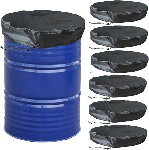 Baoblaze 2X Diameter 65cm Drum Cover with Drawstring Black Oxford Windproof Accessory Industrial Barrel Cover in Saudi Arabia