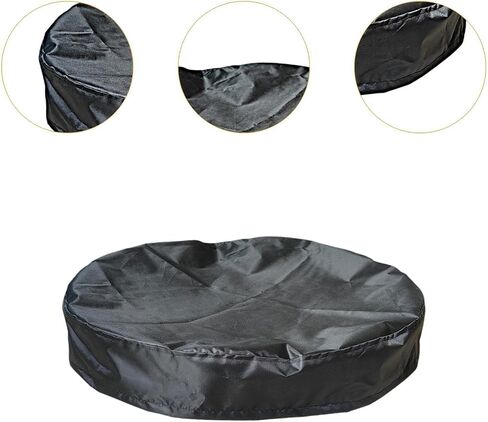 Baoblaze 2X Diameter 65cm Drum Cover with Drawstring Black Oxford Windproof Accessory Industrial Barrel Cover in Saudi Arabia