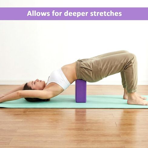 4 Pack High Density EVA Foam Yoga Blocks (9"x6"x3") - Non-Slip Lightweight Pilates Equipment for Stretching, Meditation & Balance Support (Purple) in Kuwait