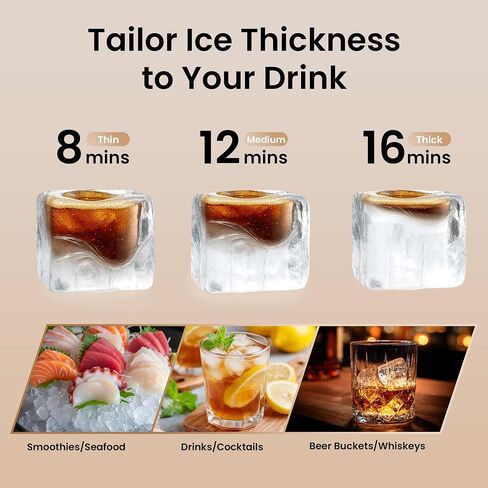 Coolski 15" Under Counter Ice Maker Machine, 130 Lbs/Day, 30 LBS Storage Bin, Auto-Cleaning, Built-in Freestanding Commercial Ice Maker for Outdoor Home Bar Restaurant in Kuwait