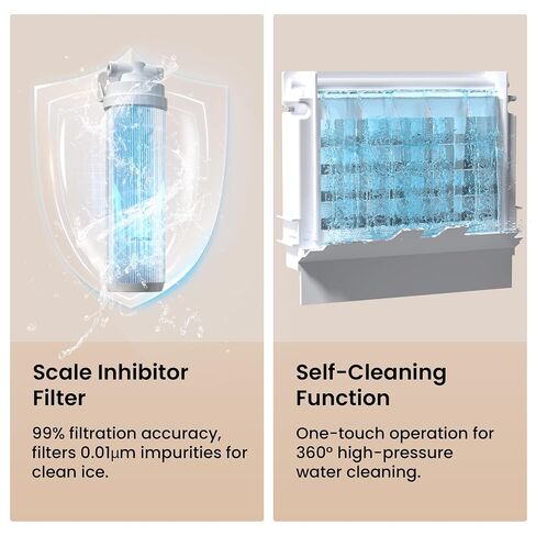 Coolski 15" Under Counter Ice Maker Machine, 130 Lbs/Day, 30 LBS Storage Bin, Auto-Cleaning, Built-in Freestanding Commercial Ice Maker for Outdoor Home Bar Restaurant in Kuwait