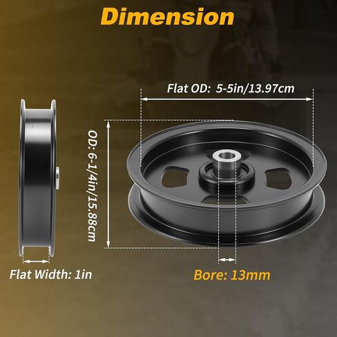 128169A 5.5in Flat Idler Pulley for Bobcat for Craftman 52" 60" 61" Zero-Turn Mower Deck Idler Pulley 934301/642281/934302/642282/934306/642283/934307/642284/934330/642285/934332 in Kuwait