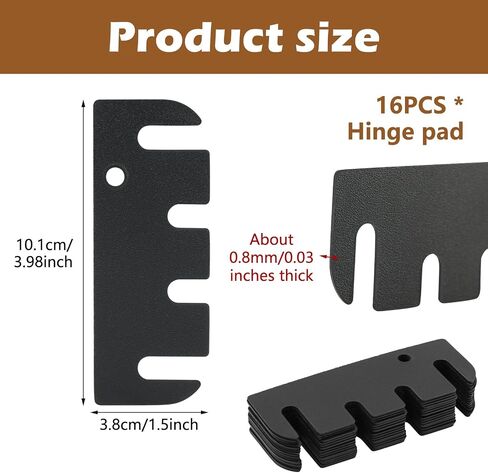 16 Pack Door Hinge Shims, 4" Alignment Shims 0.03" Thick, Trimmable Hinge Spacers for Interior Door Gap Filling, Spacing Adjustment, Fixing Air Leakage & Sagging Doors in Kuwait