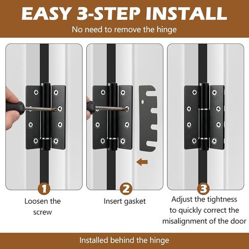16 Pack Door Hinge Shims, 4" Alignment Shims 0.03" Thick, Trimmable Hinge Spacers for Interior Door Gap Filling, Spacing Adjustment, Fixing Air Leakage & Sagging Doors in Kuwait