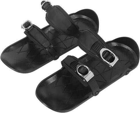 Mini Ski Skates Short Thin Adjustable Skating Skis for Snow Parks Cross Country Skiing One Size Fits Adults Black ABS Nylon Aluminum Alloy in Kuwait