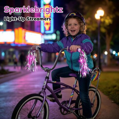 أشرطة الدراجات المضيئة بمصابيح LED من MOSHAY، عبوتان - شرابات مضيئة بمصابيح LED للدراجات والدراجات البخارية - أضف لمسة من التألق إلى المقاود الخاصة بك - تتضمن البطاريات in Kuwait