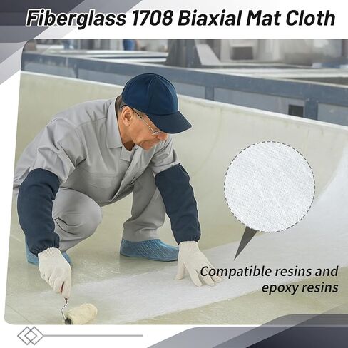 1708 Biaxial Fiberglass Cloth 16 in Wide x 10 yd Long Fiberglass Mat Roll Molding Roofing Boat Repair Kit Resin & Epoxy Compatible in Kuwait