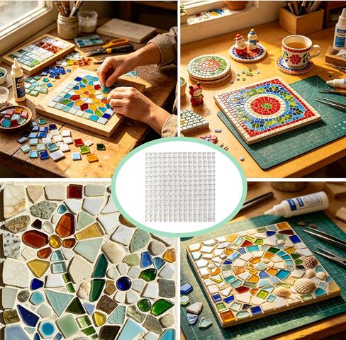 24 Sheets 11.8'' x 11.8'' Mosaic Mesh, Fiberglass Mosaic Mesh Backing Boast, Suitable for DIY Projects, Crafts, and Tile Installation Materials and Tools (Non-Adhesive) in Kuwait