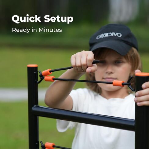 Youth Baseball Swing Trainer, Adjustable Height Batting Trainer with Auto Reset, High-Density Feedback Ball, Easy Setup Baseball Training Equipment for Kids Backyard Hitting Practice in Kuwait