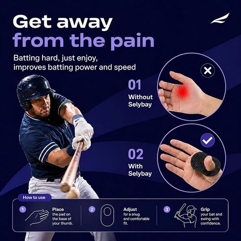 Baseball Thumb Guard - Bat Sting Stopper Thumb Brace Right Hand & Left Hand in Kuwait