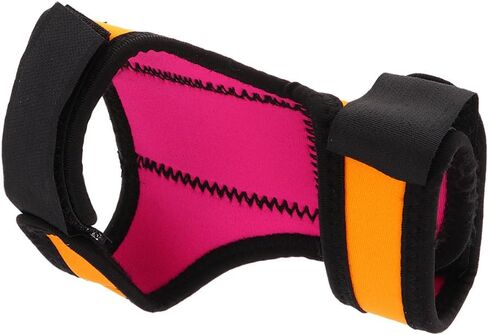 MonkeyJack Durable Universal 3mm Neoprene Hand Free Flashlight Holder Glove Underwater Scuba Diving Dive Outdoor Camping Hunting Climbing Torch Holster Hand Arm Mount Strap - Orange in Kuwait