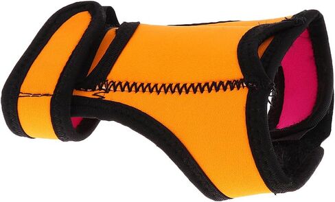 MonkeyJack Durable Universal 3mm Neoprene Hand Free Flashlight Holder Glove Underwater Scuba Diving Dive Outdoor Camping Hunting Climbing Torch Holster Hand Arm Mount Strap - Orange in Kuwait