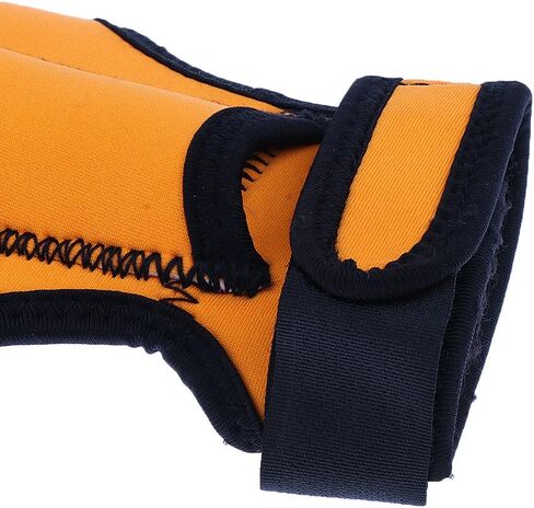 MonkeyJack Durable Universal 3mm Neoprene Hand Free Flashlight Holder Glove Underwater Scuba Diving Dive Outdoor Camping Hunting Climbing Torch Holster Hand Arm Mount Strap - Orange in Kuwait