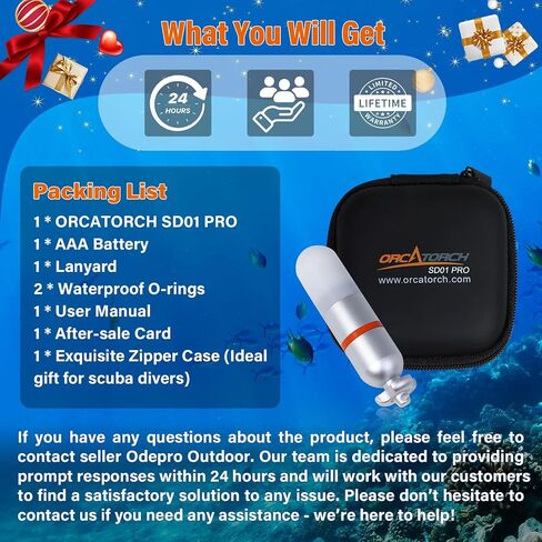 ORCATORCH SD01PRO Dive Signal Light - Red & Green Combo, Submersible Strobe Beacon Mini Tank Flashing Marker Light with AAA Battery for Scuba Diving and Night Visibility in Kuwait