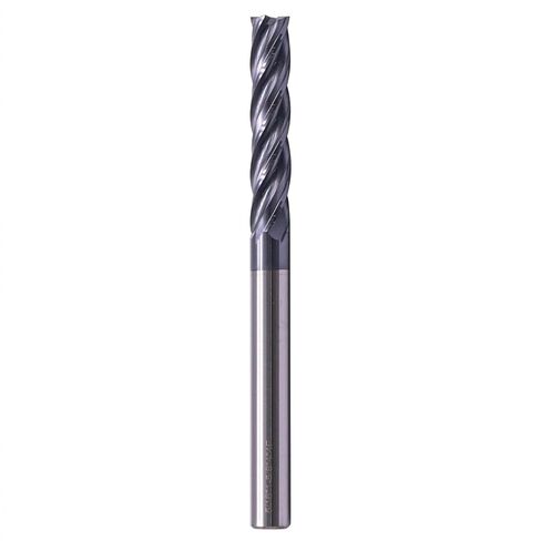 High Performance Solid Carbide Long End Mill - AlCrN Coated, Variable Helix, 4 Flute, 5/16" Cutting Diameter, 5/16" Shank Diameter, 1-5/8" Length of Cut, 4" Overall Length, Square End in Kuwait
