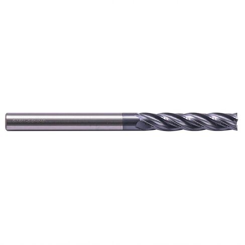 High Performance Solid Carbide Long End Mill - AlCrN Coated, Variable Helix, 4 Flute, 5/16" Cutting Diameter, 5/16" Shank Diameter, 1-5/8" Length of Cut, 4" Overall Length, Square End in Kuwait