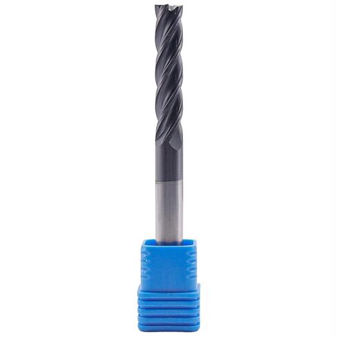 High Performance Solid Carbide Long End Mill - AlCrN Coated, Variable Helix, 4 Flute, 5/16" Cutting Diameter, 5/16" Shank Diameter, 1-5/8" Length of Cut, 4" Overall Length, Square End in Kuwait