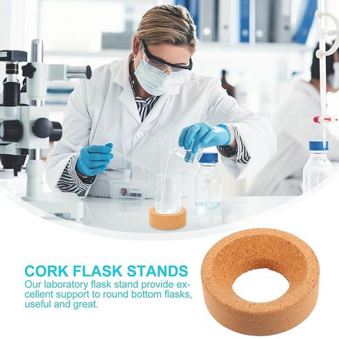 VALICLUD 2pcs Cork Round Bottom Flask Holder Mat 110mm Laboratory Flask Base Support Pads and Support in Scientific Labs in Kuwait