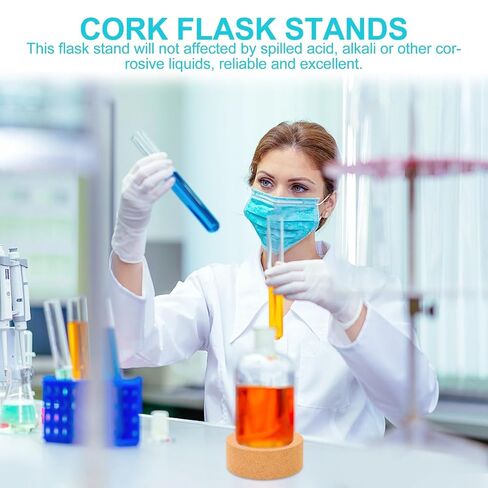 VALICLUD 2pcs Cork Round Bottom Flask Holder Mat 110mm Laboratory Flask Base Support Pads and Support in Scientific Labs in Kuwait