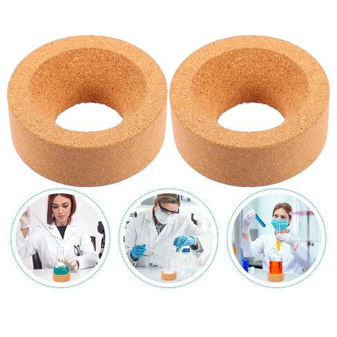 VALICLUD 2pcs Cork Round Bottom Flask Holder Mat 110mm Laboratory Flask Base Support Pads and Support in Scientific Labs in Kuwait