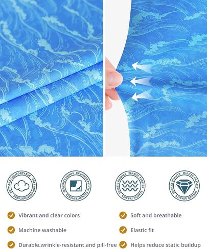 قبعات فرك مطبوعة على الوجهين من Ocean Wave للرجال والنساء مع أزرار، قابلة للتعديل تساعد على تقليل تراكم القبعات الطبية الثابتة، قبعات جراحية قابلة للتنفس مع عصابة رأس لساعات طويلة in Kuwait