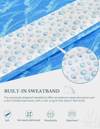 قبعات فرك مطبوعة على الوجهين من Ocean Wave للرجال والنساء مع أزرار، قابلة للتعديل تساعد على تقليل تراكم القبعات الطبية الثابتة، قبعات جراحية قابلة للتنفس مع عصابة رأس لساعات طويلة in Kuwait