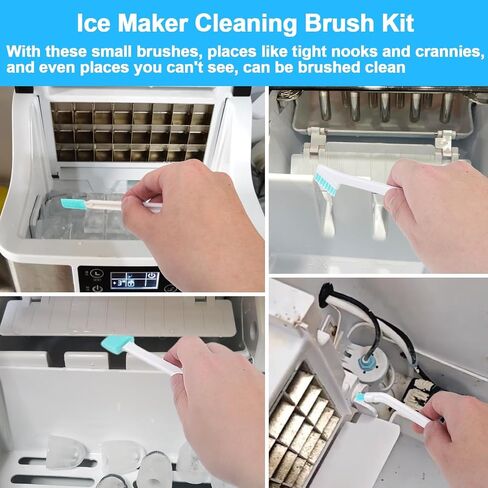 XANGNIER Ice Machine Cleaner Brush Kits,Countertop Ice Maker Cleaning Tools Accessories-2 Pcs Extra Long Pipe Drain Cleaners Brush and 8 Pcs Small Crevice Cleaning Brush for Tight Spaces in Kuwait