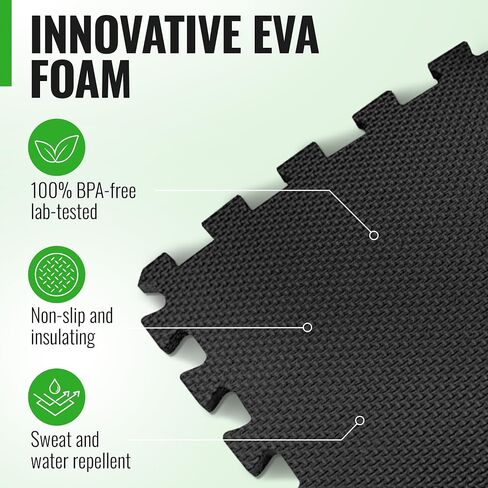 Floor Protection Mat with 18 sqft [12.6" x 12.6"] – Extra Thick Floor Mats [20% More Protection] – Non-Slip Protective Mats for Home Gym in Kuwait