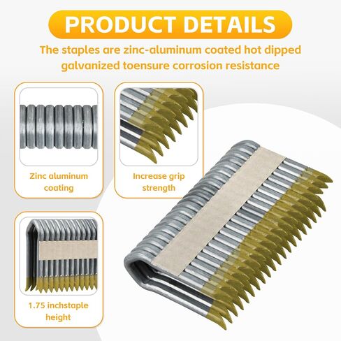 1-3/4" 9GA Galvanized Barbed Fencing Staples | for DFS9175B1G Cordless Fencing Stapler Gun, 960 Count in Kuwait