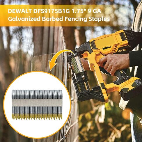 1-3/4" 9GA Galvanized Barbed Fencing Staples | for DFS9175B1G Cordless Fencing Stapler Gun, 960 Count in Kuwait
