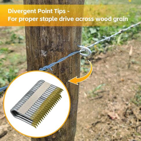 1-3/4" 9GA Galvanized Barbed Fencing Staples | for DFS9175B1G Cordless Fencing Stapler Gun, 960 Count in Kuwait