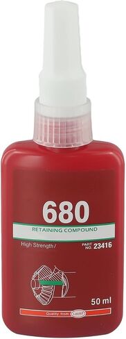 680 Green High Strength Retaining Compound Anaerobic for Cylindrical Parts Shaft Gear Pulley Fixing 4000 PSI Shear Strength 0.015 Inch Gap Fill Room Temperature Cure Industrial Bonding Glue in Kuwait