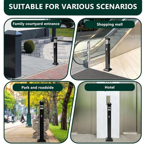 Colingmill Outdoor Trash Can, Stainless Steel Trash Receptacle, Vertical Rubbish Container with Large Capacity Inner Bucket, Suitable for Business, Commercial Streets, Scenic Spots, Public Places in Kuwait
