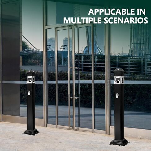 Colingmill Outdoor Trash Can, Stainless Steel Trash Receptacle, Vertical Rubbish Container with Large Capacity Inner Bucket, Suitable for Business, Commercial Streets, Scenic Spots, Public Places in Kuwait