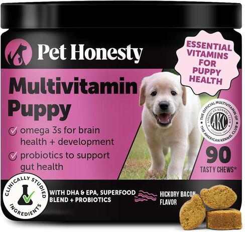 Multivitamin Dog Supplement, Glucosamine chondroitin for Dogs, Probiotics, Omega Fish Oil, Dog Supplements & Vitamins, Vitamins for Skin and Coat Allergies, (Peanut Butter 90 ct) in Saudi Arabia