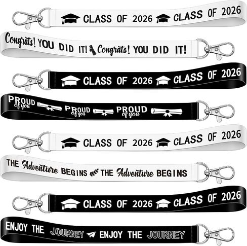 Sureio 48 Pcs Class of 2025 Graduation Keychain Gift for Her Him Fabric Lanyard Graduation Keychain for College School Grad in Saudi Arabia