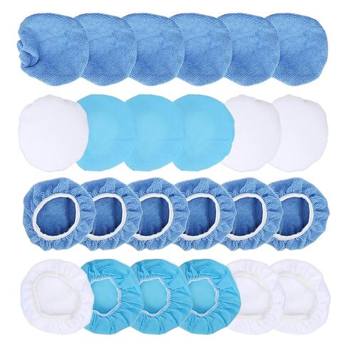 Polishing Bonnet Set, Premium Microfiber Nonwoven Cotton Buffing Pads, Car Polishing Pads, 6in 150mm 24 Packs, Ideal for Car Motorcycle Boat Waxing in Kuwait