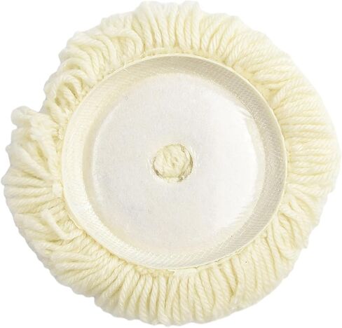 7 Inch 180mm Wool Polishing Bonnet Pad Soft Natural Fiber for Final Buffing of Furniture Car Wheels Hardware White Compatible with Most Electric and Pneumatic Grinders in Kuwait