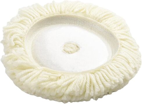 7 Inch 180mm Wool Polishing Bonnet Pad Soft Natural Fiber for Final Buffing of Furniture Car Wheels Hardware White Compatible with Most Electric and Pneumatic Grinders in Kuwait