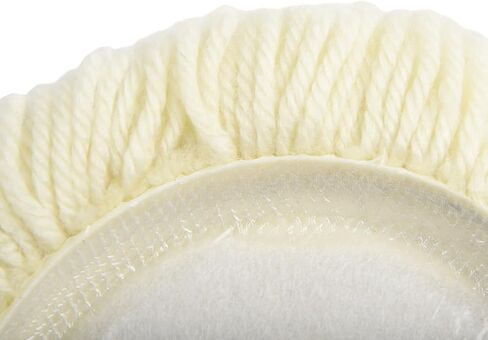 7 Inch 180mm Wool Polishing Bonnet Pad Soft Natural Fiber for Final Buffing of Furniture Car Wheels Hardware White Compatible with Most Electric and Pneumatic Grinders in Kuwait