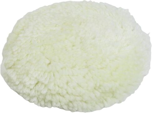 7 Inch 180mm Wool Polishing Bonnet Pad Soft Natural Fiber for Final Buffing of Furniture Car Wheels Hardware White Compatible with Most Electric and Pneumatic Grinders in Kuwait